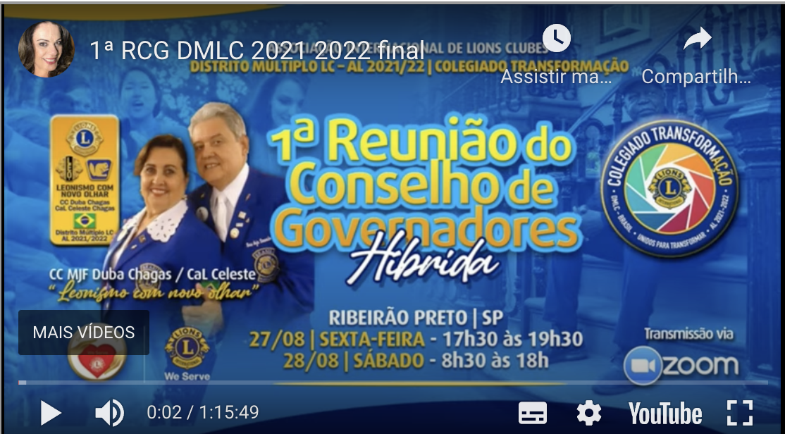 Instalação do Gabinete Distrital na 1ª Reunião do Conselho de Governadores do Distrito Múltiplo LC Híbrida AL 2021.2022